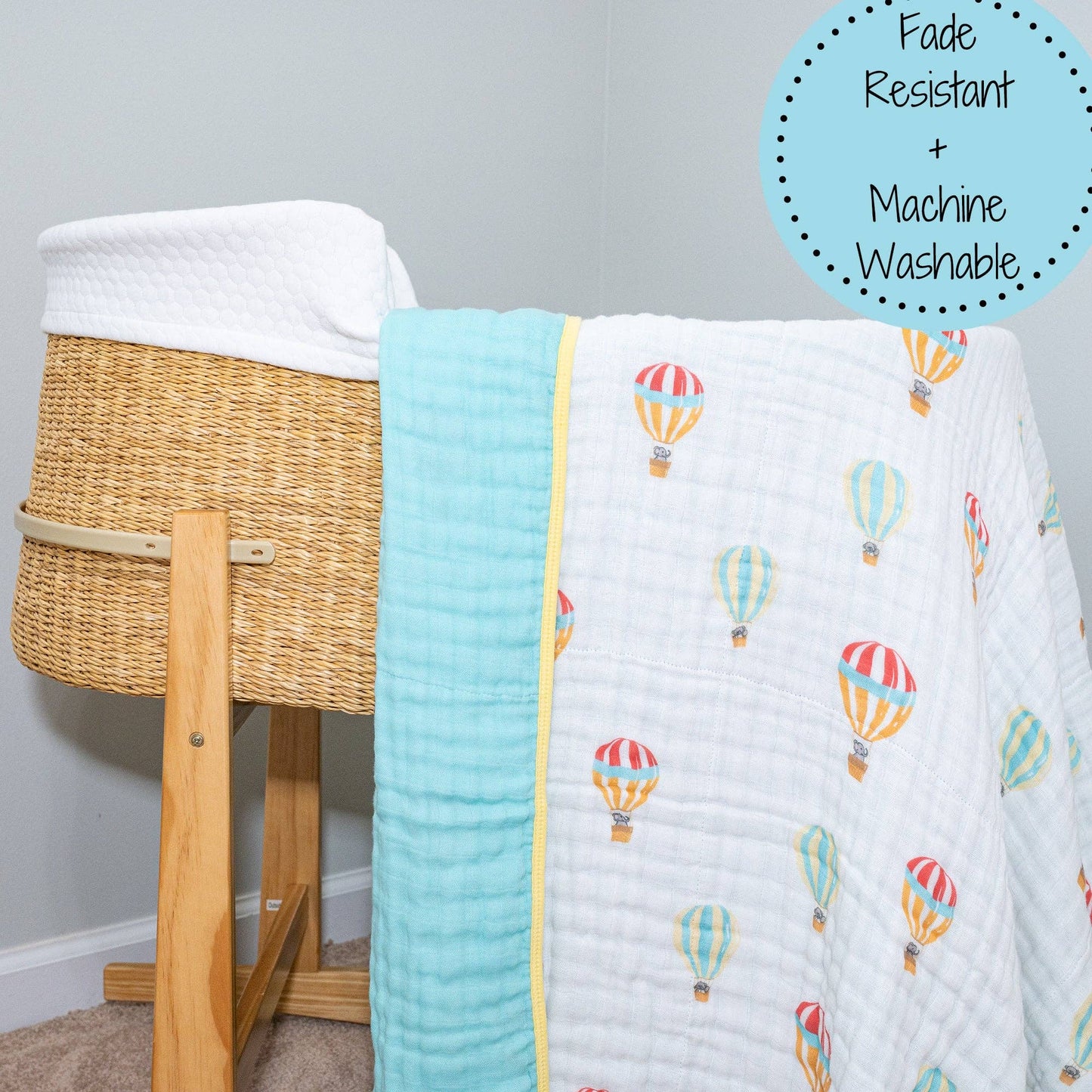 The Sky is the Limit 100% Cotton Muslin Baby Blanket