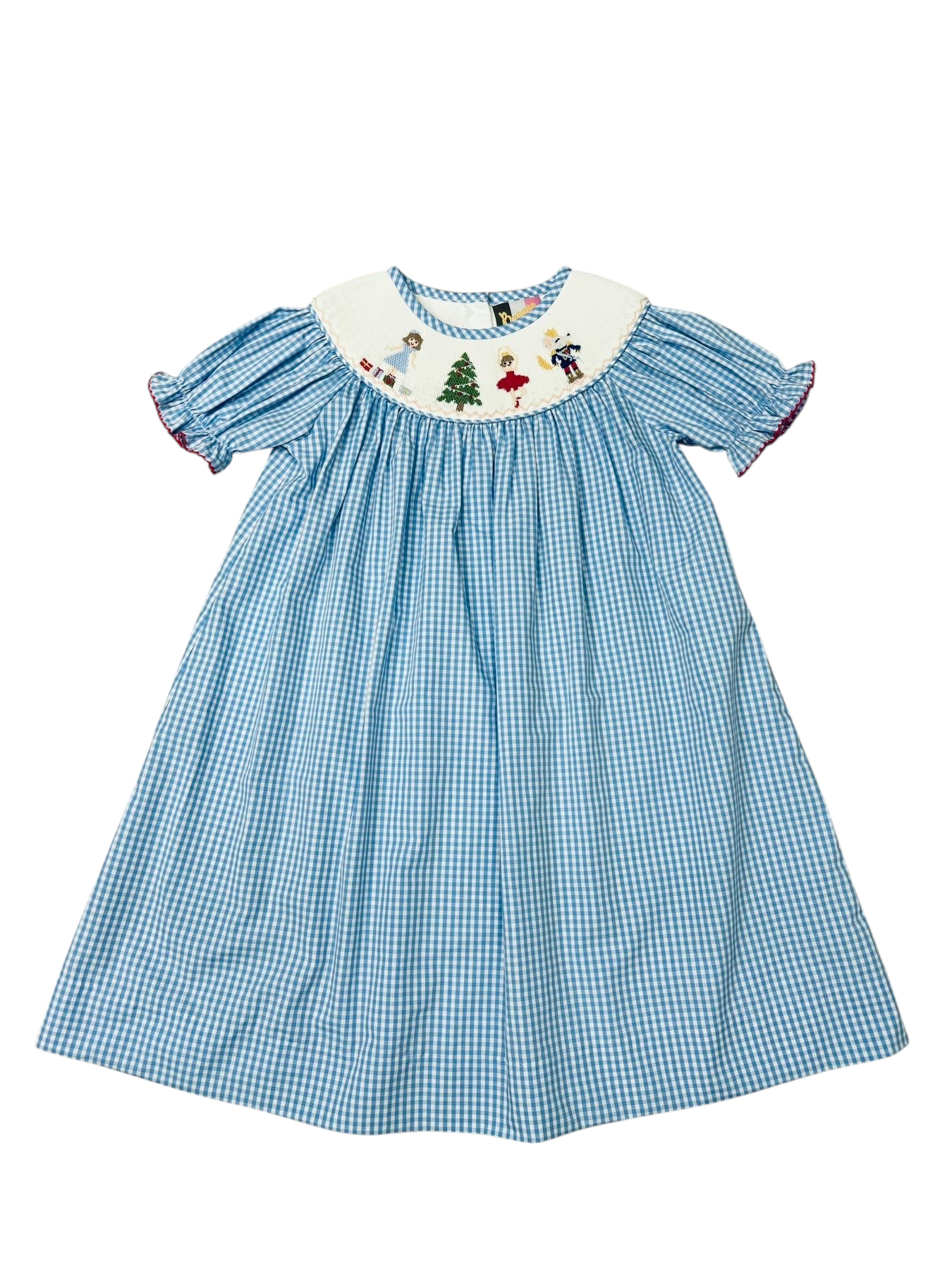 Banana Split Nutcracker Smocked Bishop dress