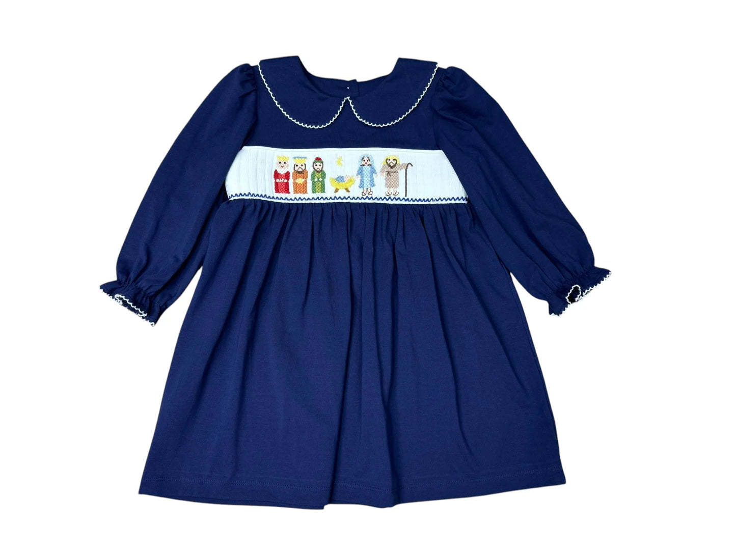 THREE SISTERS Nativity Smocked Girls Dress