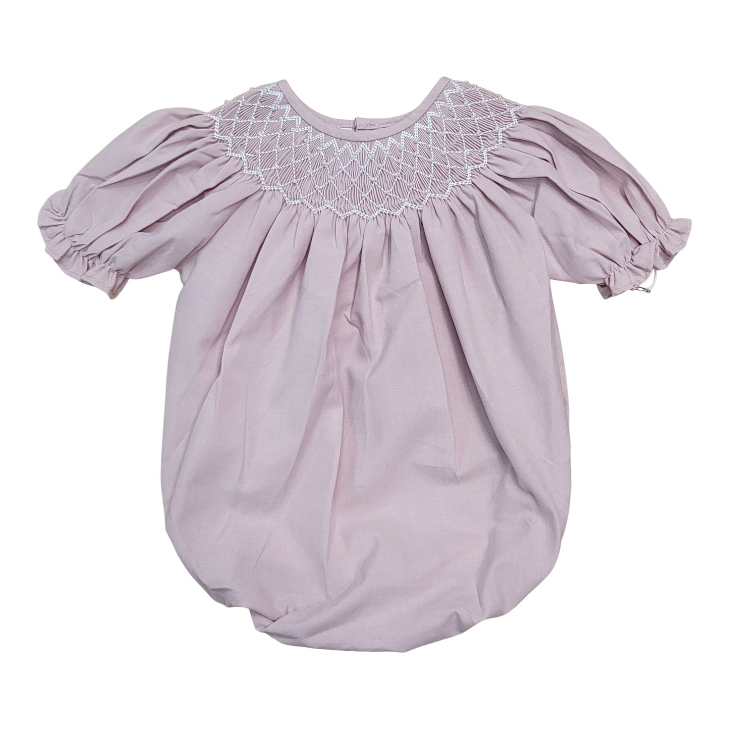 Sweet Dreams dusty rose smocked pearl bubble