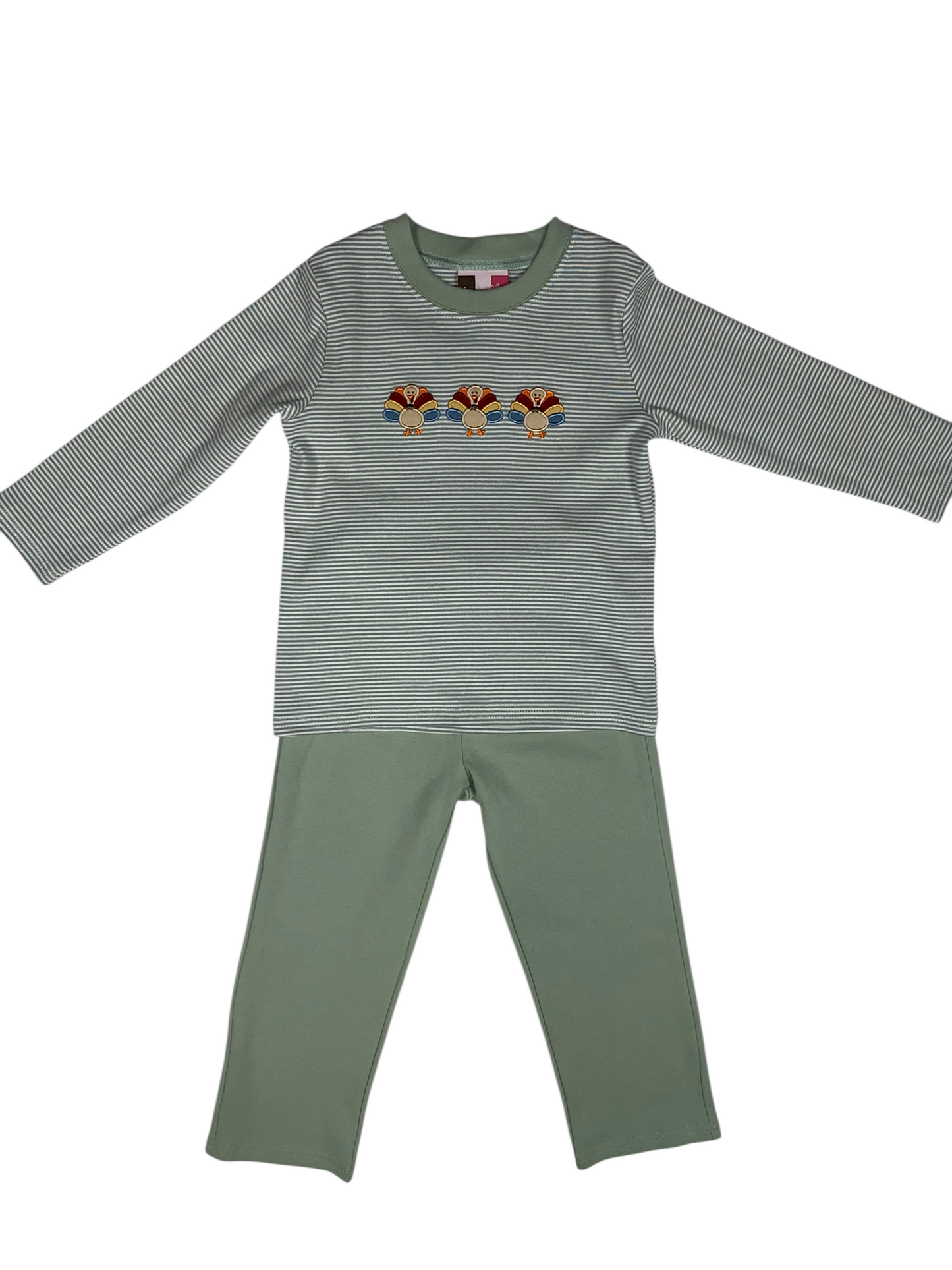 Banana Split Turkey appliqué boy set