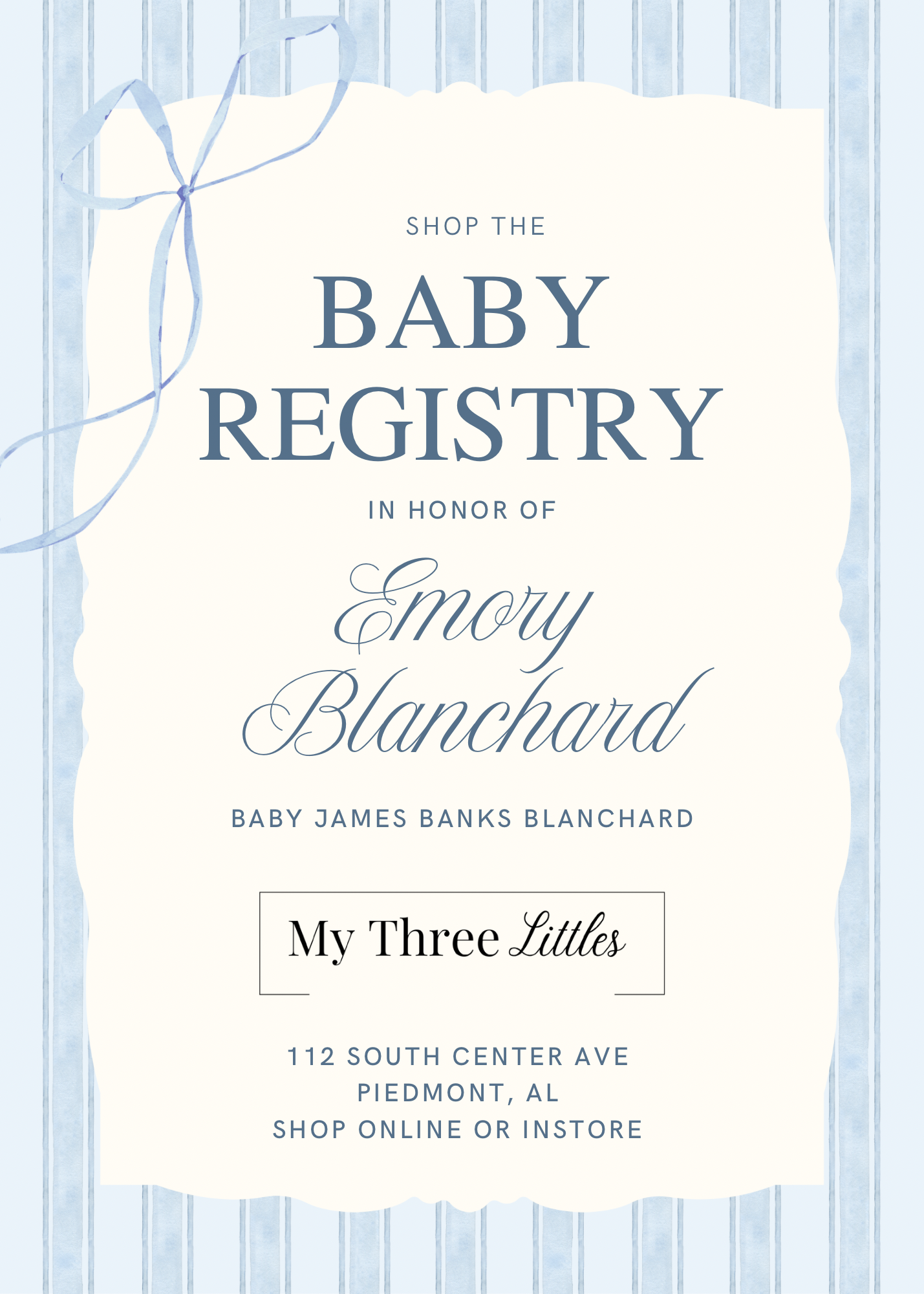 Emory Blanchard baby registry