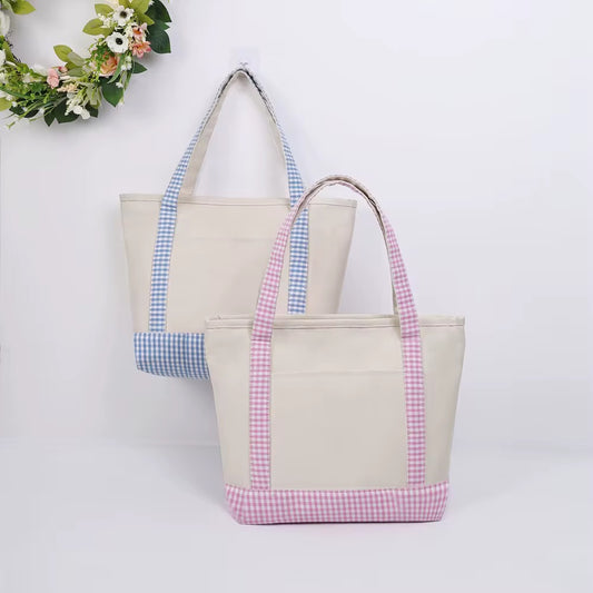 Gingham Canvas tote