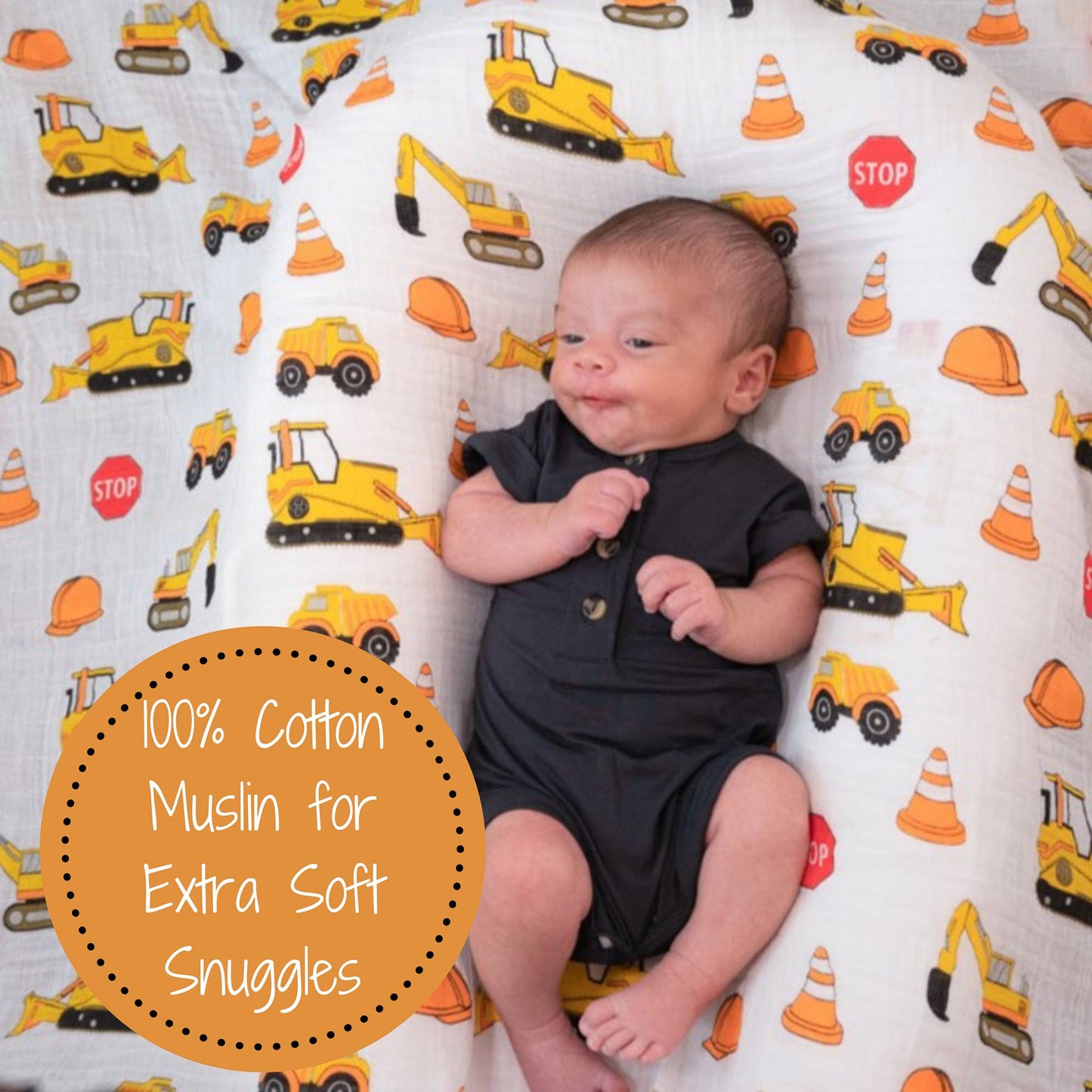 Under Construction Baby Muslin Swaddle Blanket