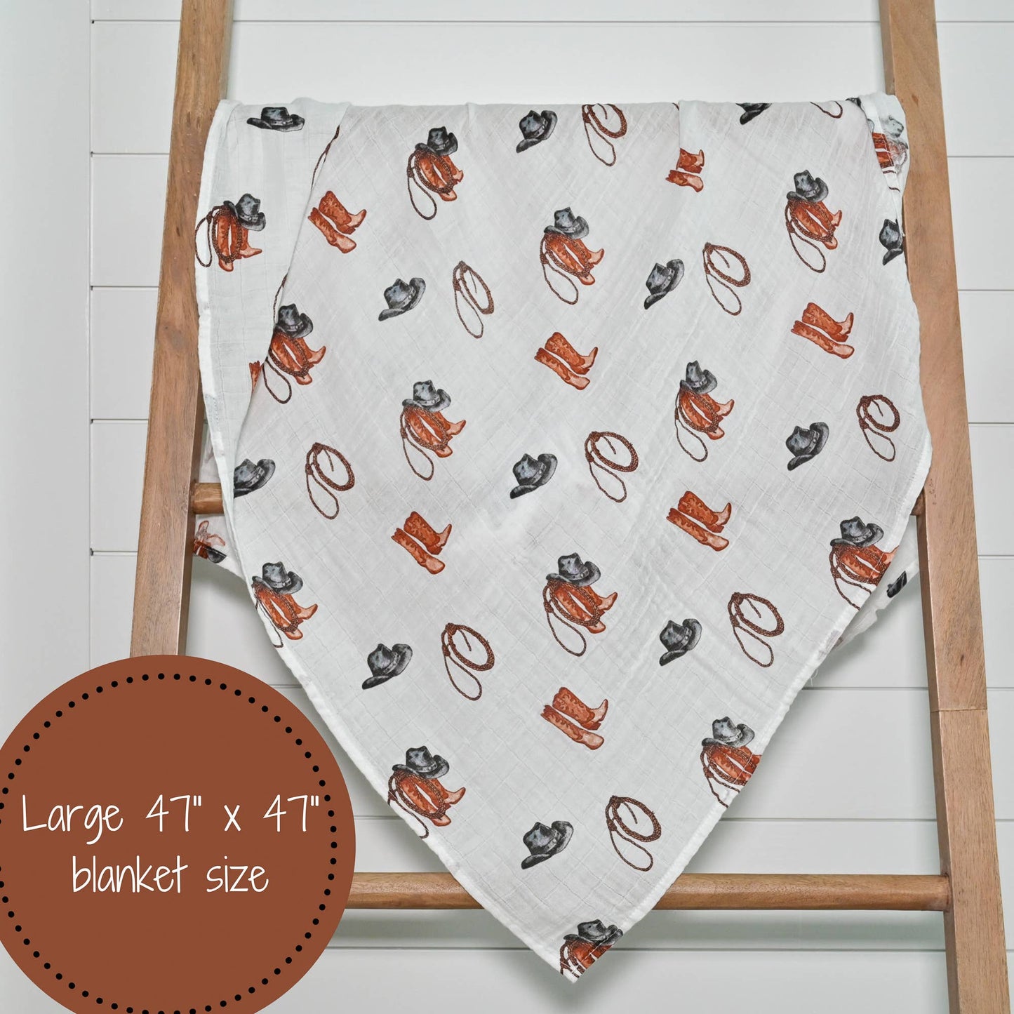 Life Is Better In Boots Western Baby Muslin Swaddle Blanket