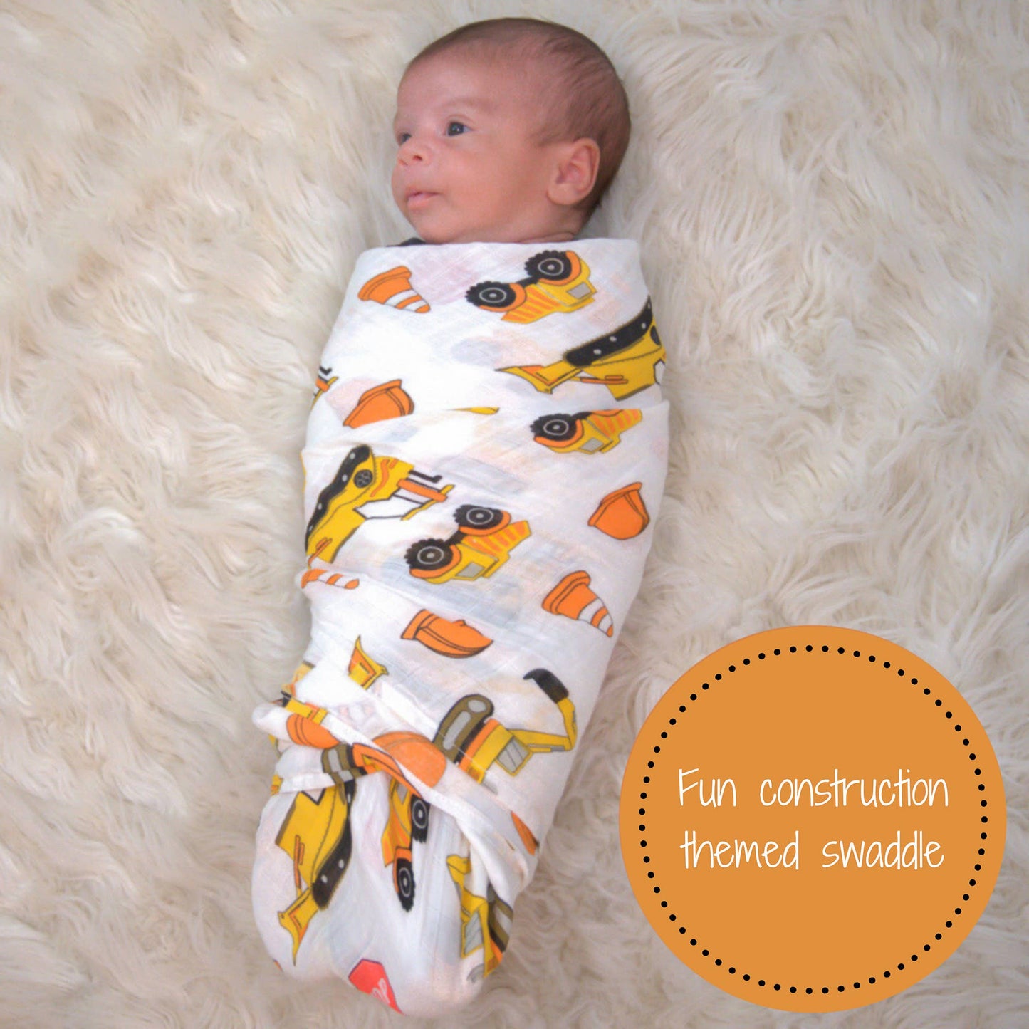 Under Construction Baby Muslin Swaddle Blanket