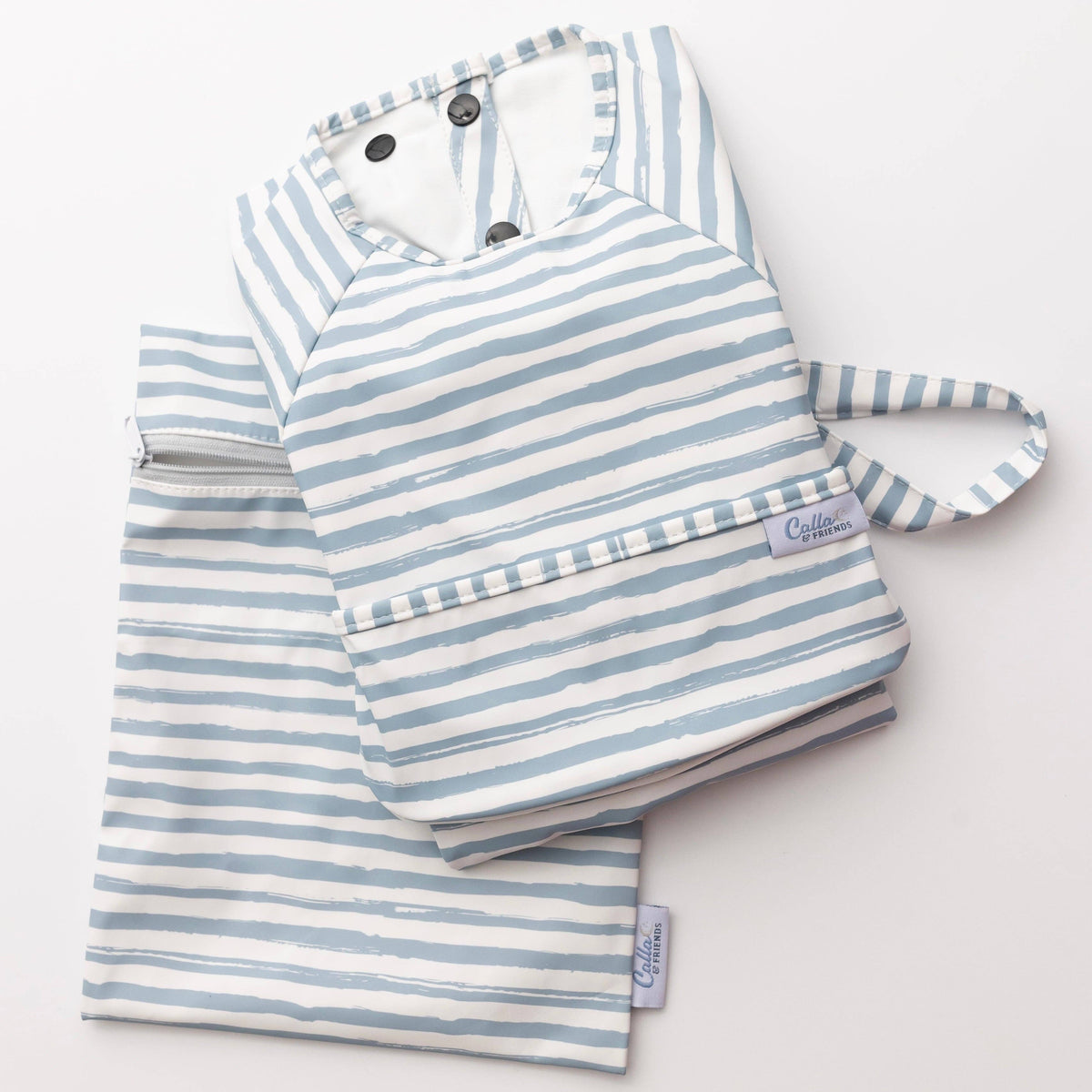 The Grayson Long Sleeve Bib - Brush Stripes