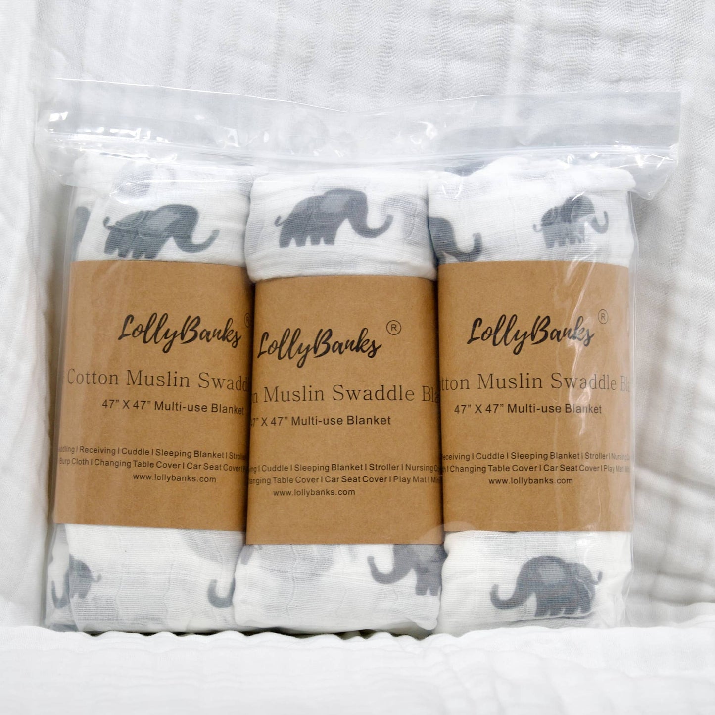 Elephantastic Baby Muslin Swaddle Blanket