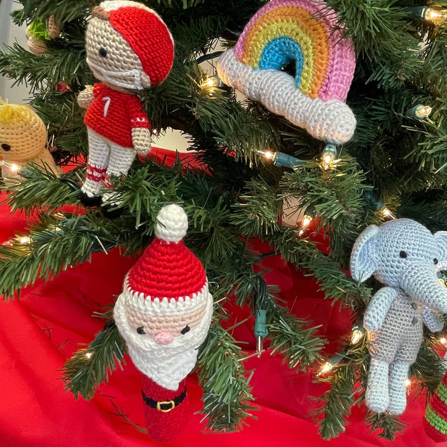 Football Player Bamboo Crochet Rattles in Multiple Colors