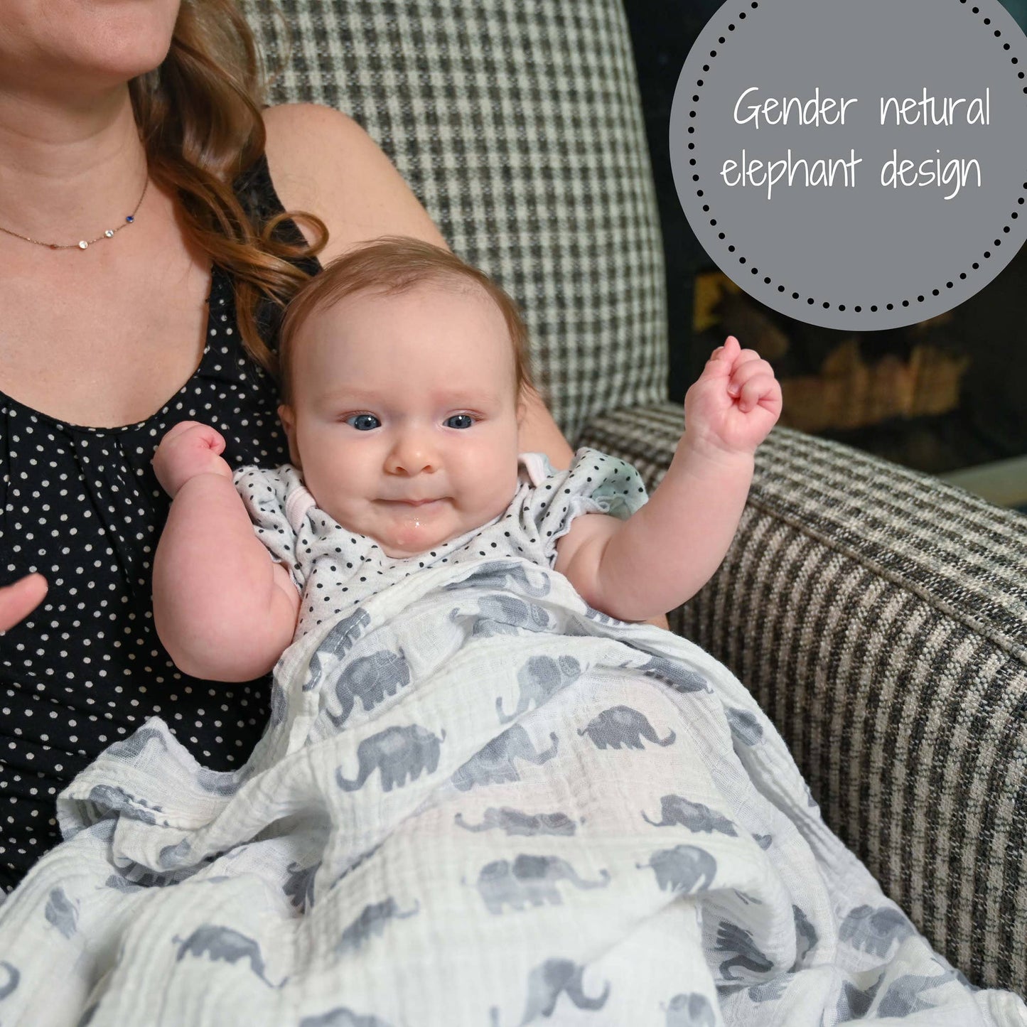 Elephantastic Baby Muslin Swaddle Blanket