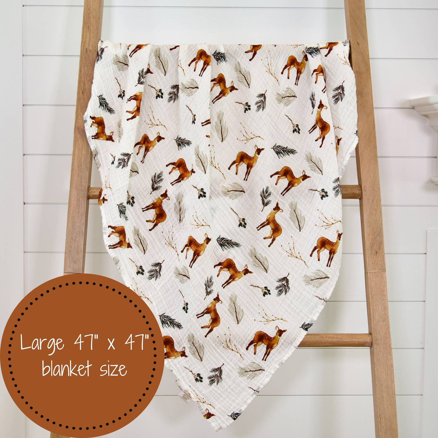 Oh Deer Baby Muslin Swaddle Blanket
