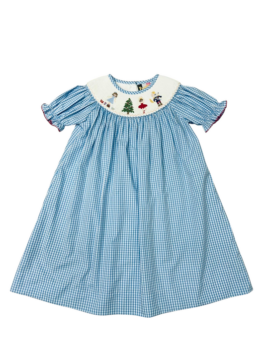 Banana Split Nutcracker Smocked Bishop dress