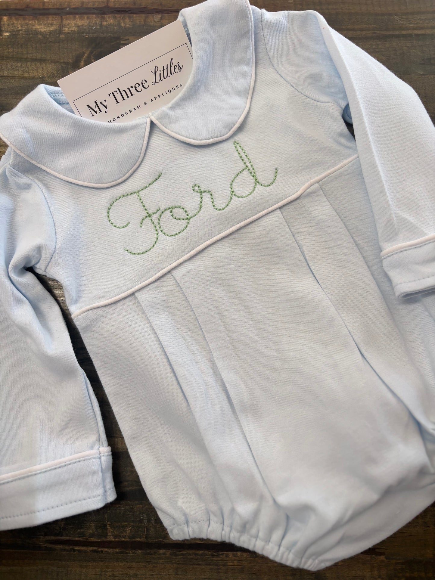 Custom embroidered onesie