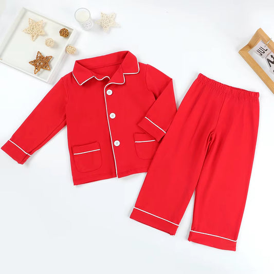 BOY red Christmas PJ set