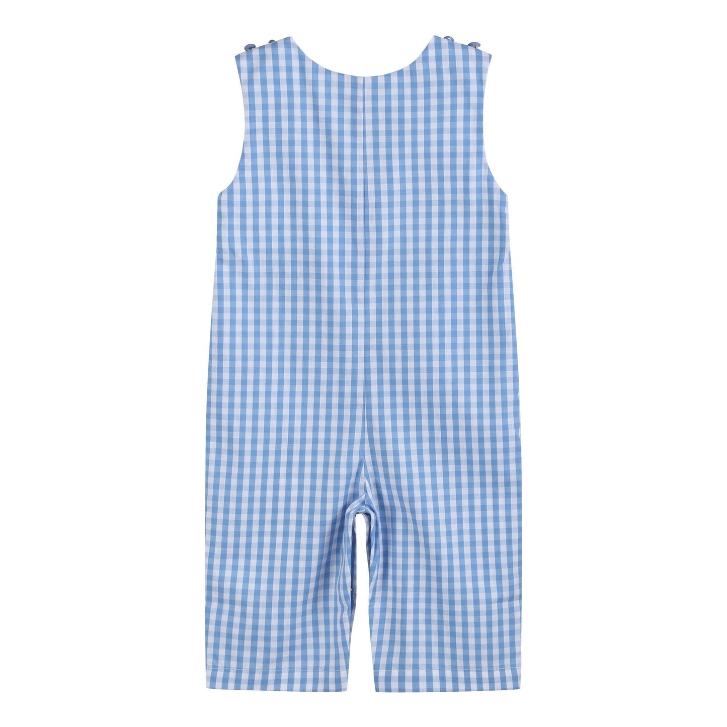 Blue Gingham Emergency Vehicles Smocked Overalls