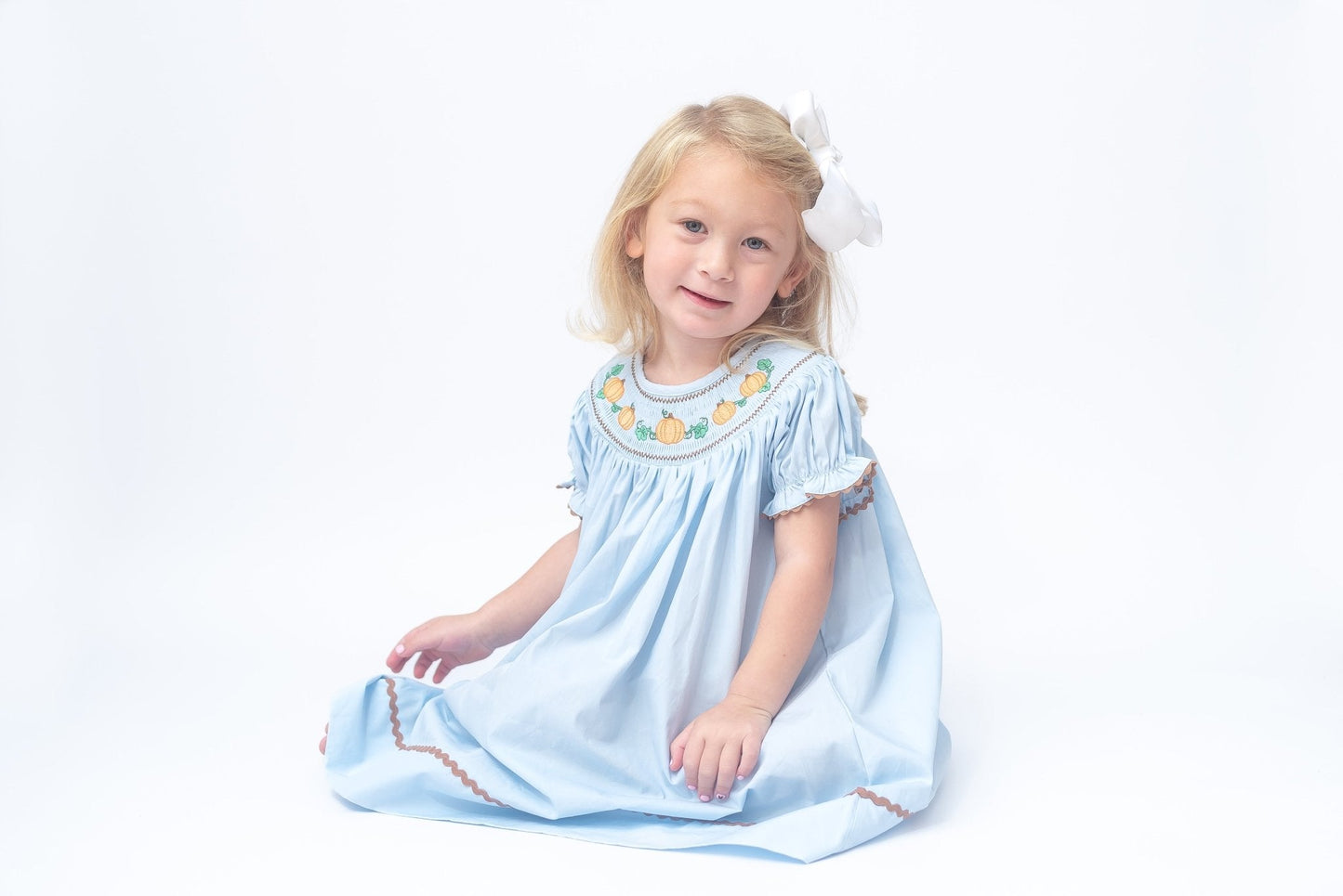 Blue Pumpkin Smocked Bishop Dress