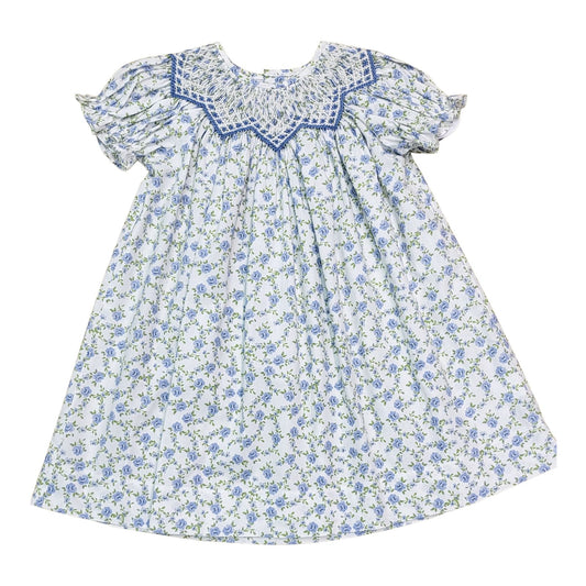 Sweet Dreams blue floral smocked dress