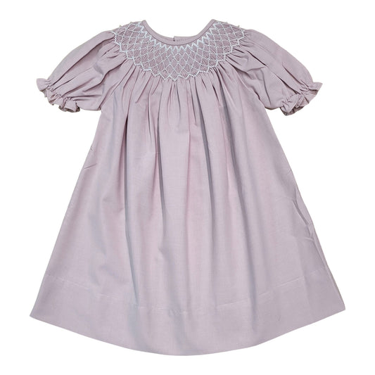 Sweet Dreams Dusty Rose smocked pearl dress