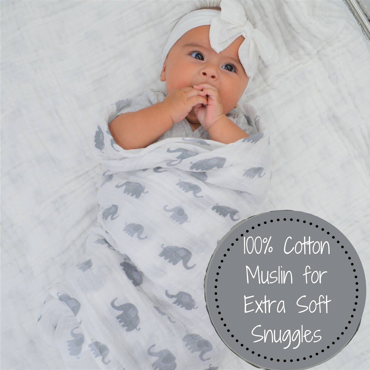 Elephantastic Baby Muslin Swaddle Blanket