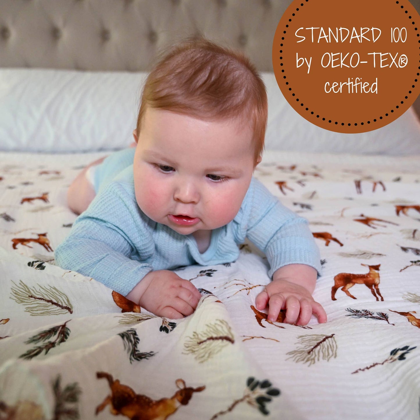 Oh Deer Baby Muslin Swaddle Blanket