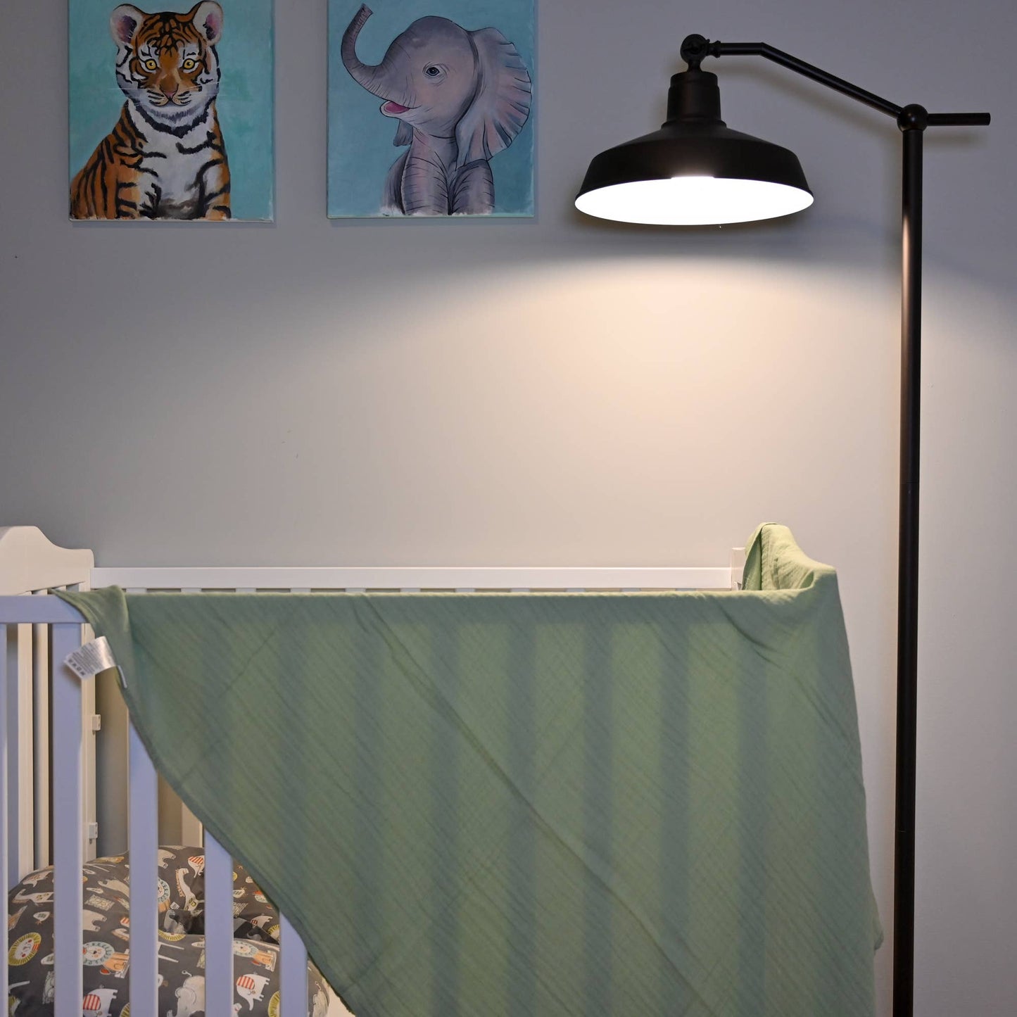 Green Baby Muslin Swaddle Blanket