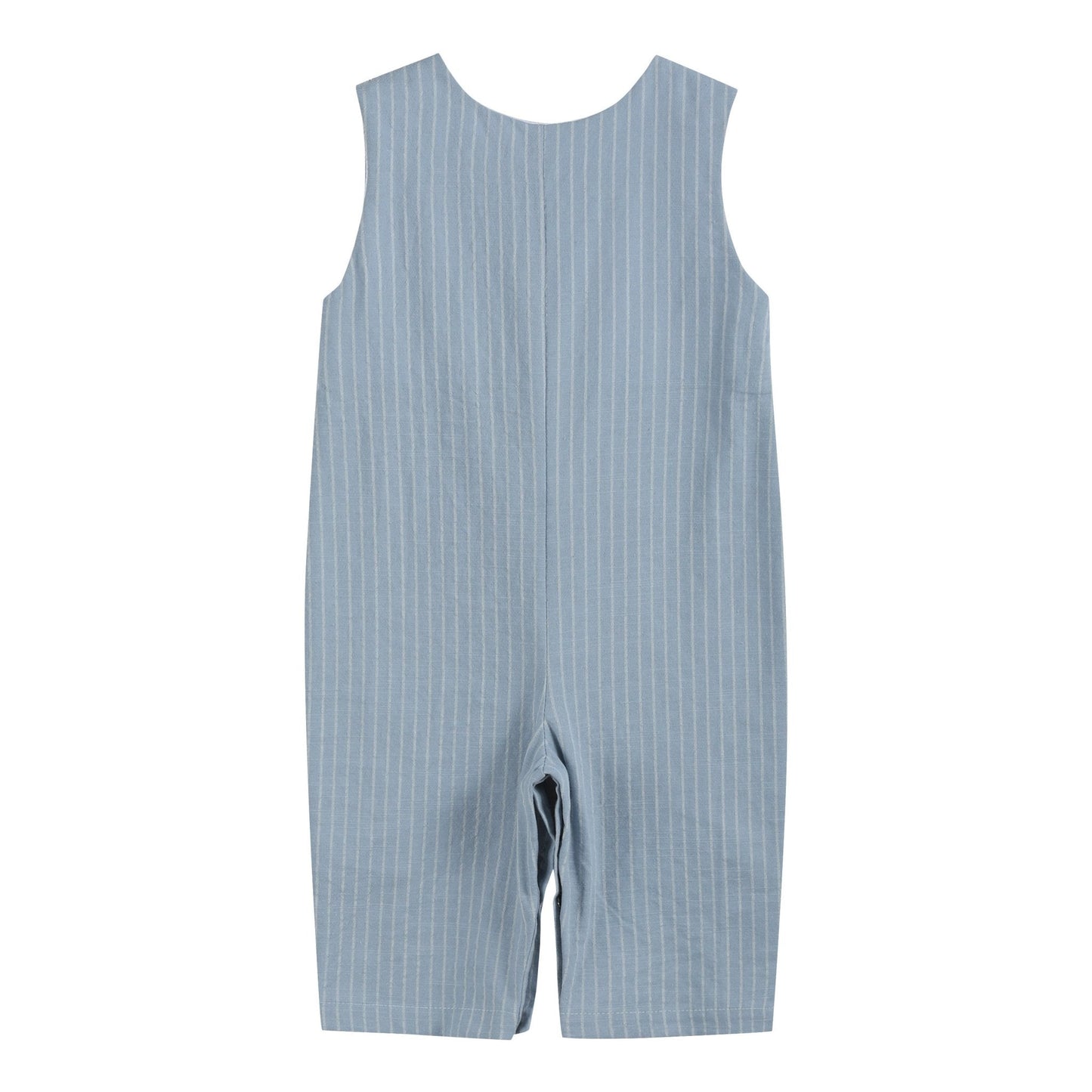 Light Blue Pinstripe Turkey Smocked Overalls