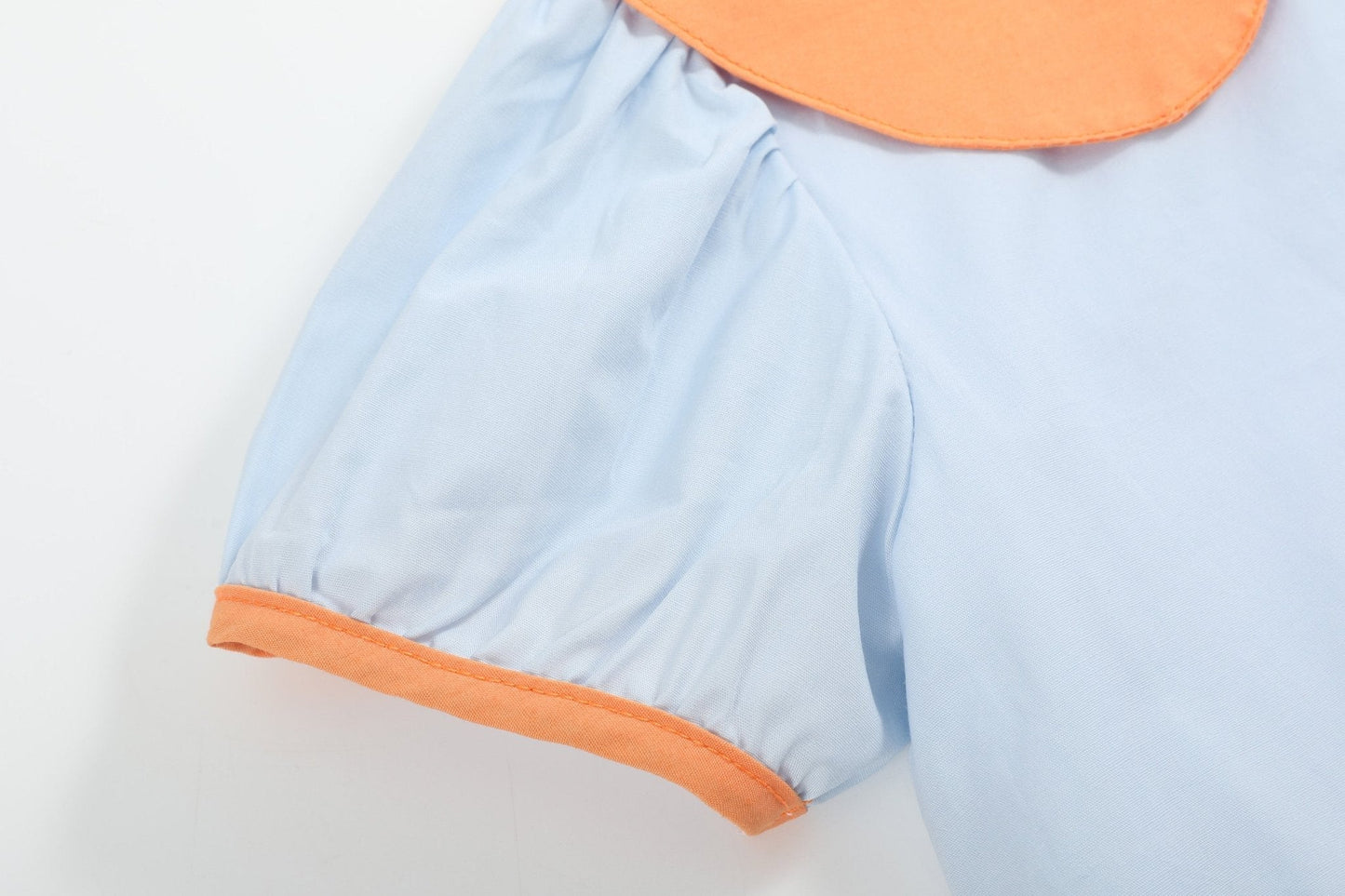 Light Blue Pumpkin Applique Collared Dress