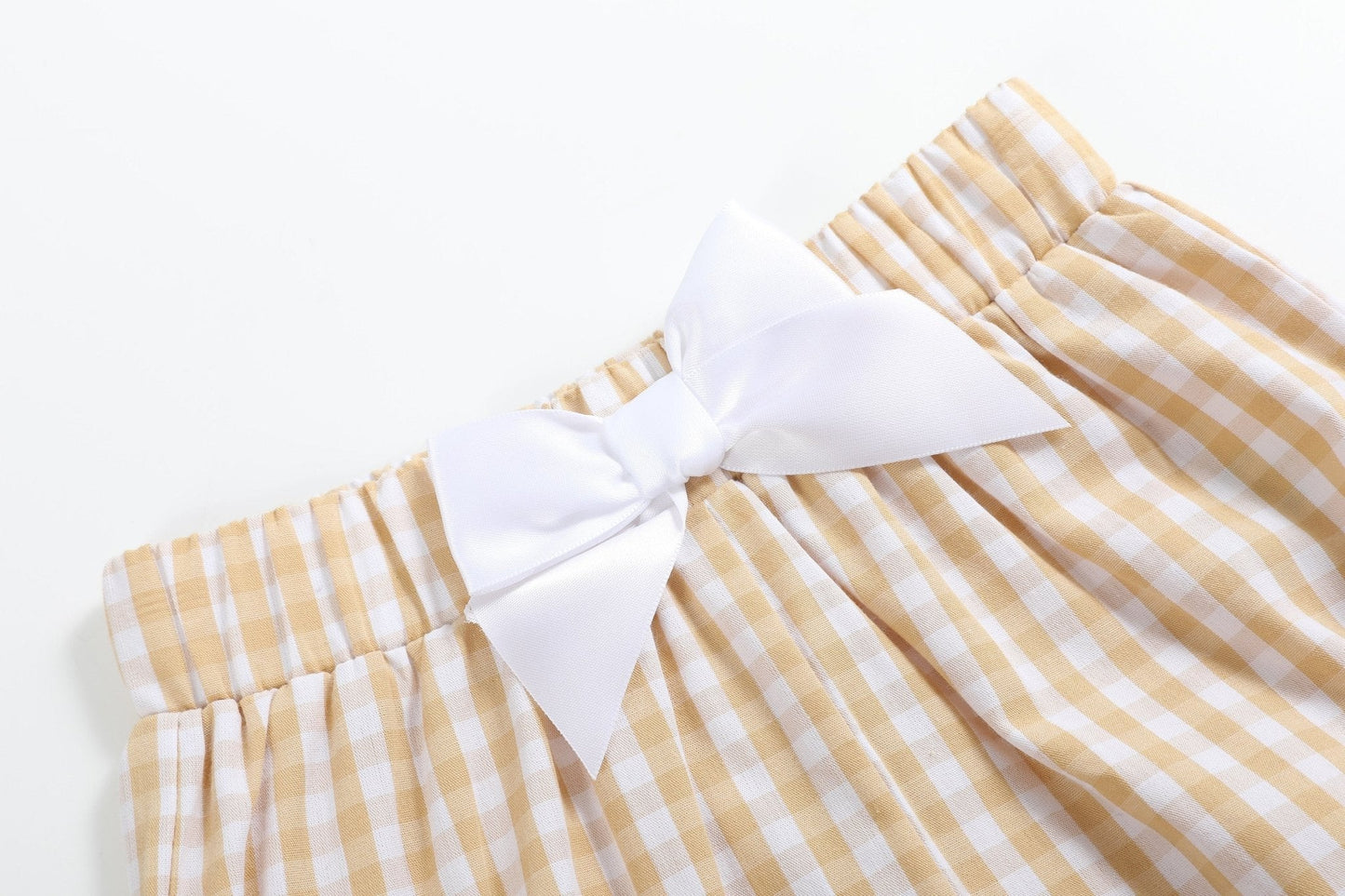 Light Brown Gingham Pumpkin Vine Dress and Bloomer Set
