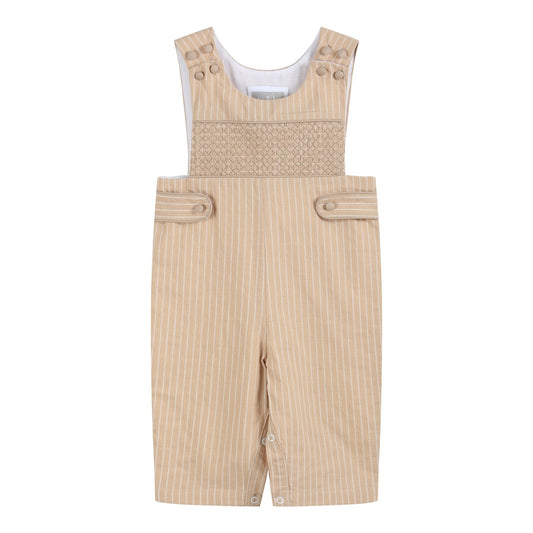 Light Brown Pinstripe Smocked Jon Jons