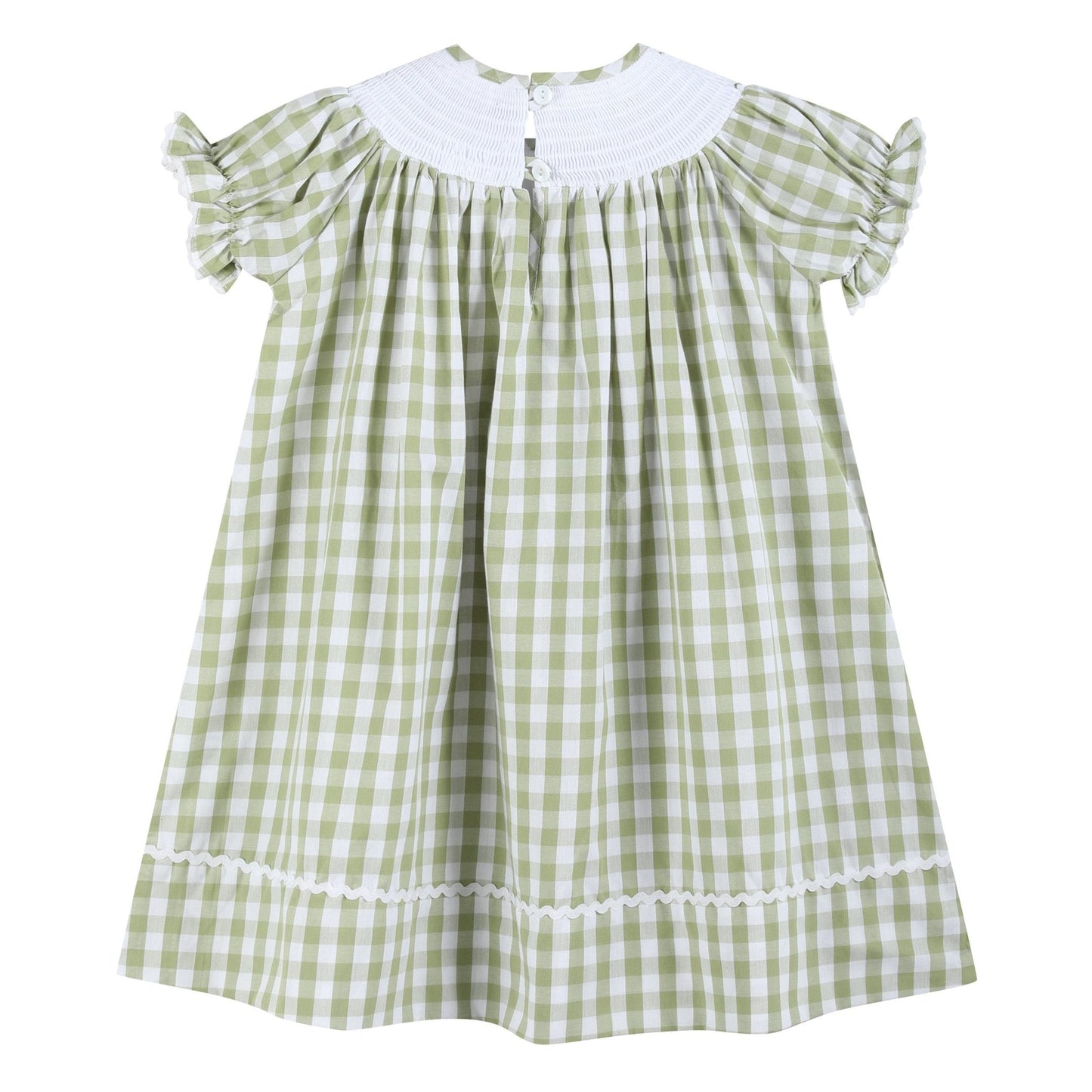 Light Green Alligator Smocked Bishop Dress