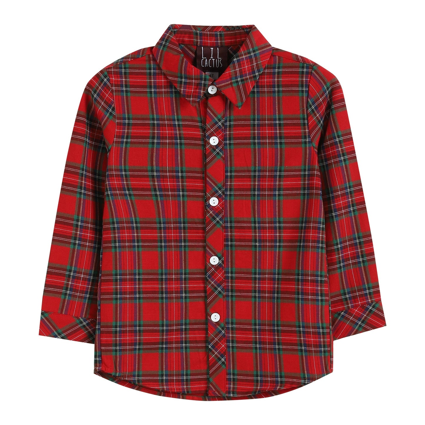 Red & Green Tartan Button-Up
