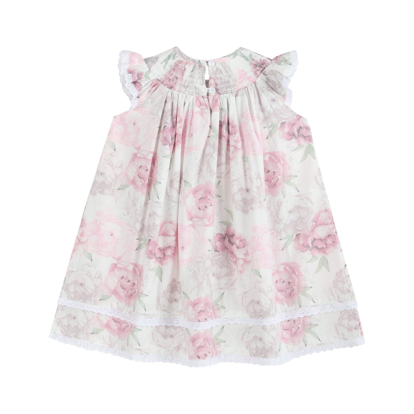 Rose Floral Print Bishop Dress