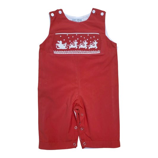 Sweet Dreams Santa sleigh smocked long all