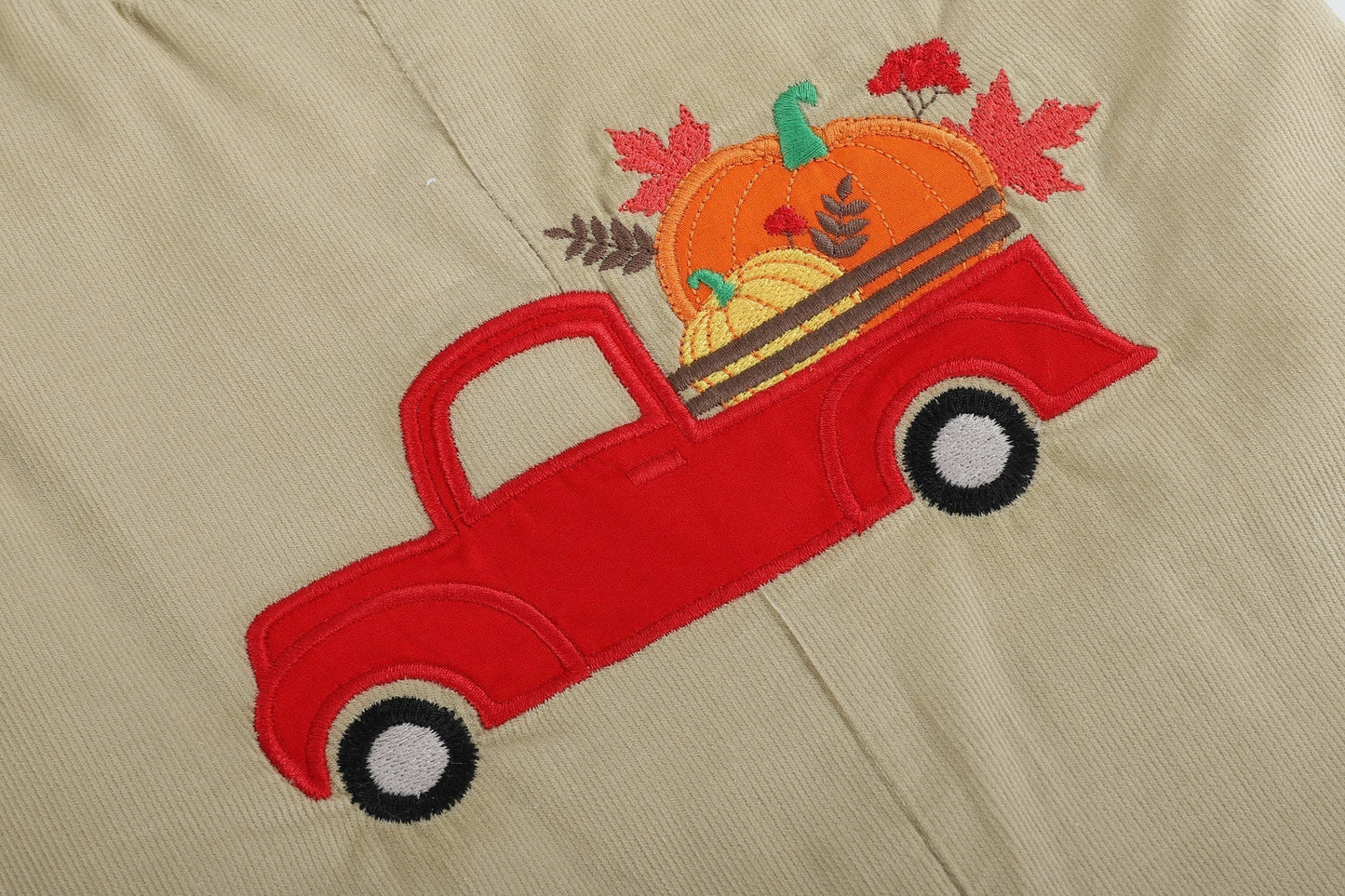 Tan Pumpkin Truck Overalls