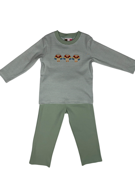 Banana Split Turkey appliqué boy set